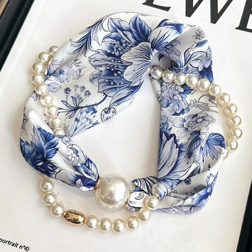 X72 Type10 | Gianzhijie Pearl Magnetic Skinny Silk Neck Scarf